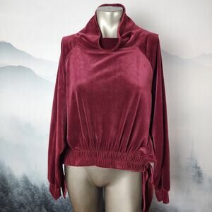 Anthropologie Daily Practice Side-Tie Velvet Pullover | Women's Small